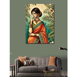 Kanvas Tablo Hintli Kadın Ve Geleneksel Şıklık 100x140 cm