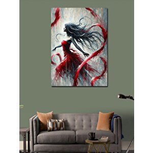 Kanvas Tablo Kırmızı Dans Eden Kadın 70x100 cm