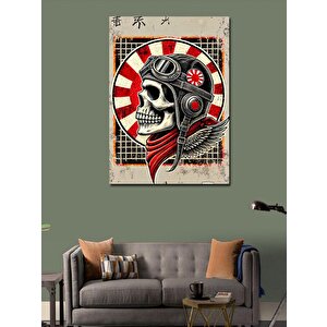 Kanvas Tablo Samuray Kafatası Motifi 70x100 cm
