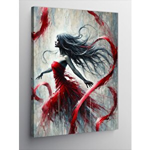 Kanvas Tablo Kırmızı Dans Eden Kadın 100x140 cm
