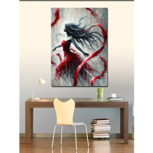 Kanvas Tablo Kırmızı Dans Eden Kadın 100x140 cm