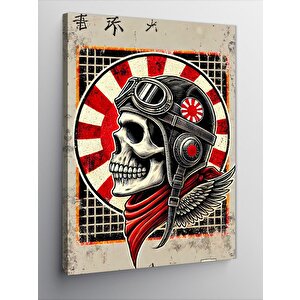 Kanvas Tablo Samuray Kafatası Motifi 50x70 cm