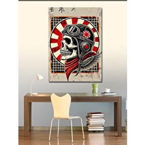 Kanvas Tablo Samuray Kafatası Motifi 50x70 cm