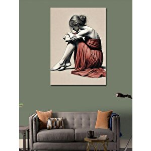 Kanvas Tablo Düşünen Kadın Ve Melankoli 70x100 cm