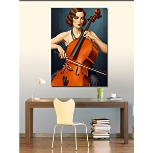 Kanvas Tablo Çello Çalan Kadın 100x140 cm
