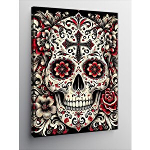 Kanvas Tablo Şeker Kafatası Motifi 100x140 cm