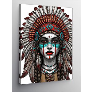 Kanvas Tablo Kızılderili Kadın 100x140 cm