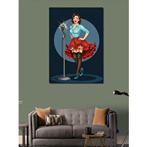 Kanvas Tablo Retro Şarkıcı Kadın 50x70 cm