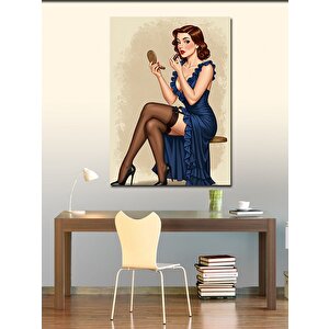 Kanvas Tablo Retro Kadın Ve Ayna 50x70 cm