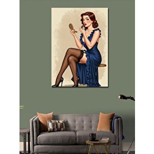 Kanvas Tablo Retro Kadın Ve Ayna 50x70 cm