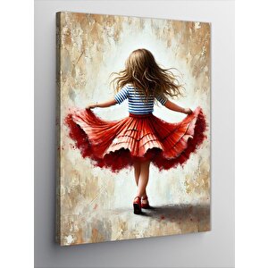 Kanvas Tablo Kırmızı Etekli Dans Eden Kız 70x100 cm