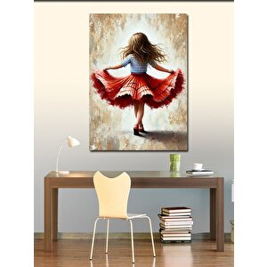 Kanvas Tablo Kırmızı Etekli Dans Eden Kız 70x100 cm