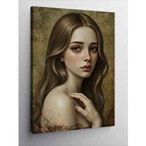 Kanvas Tablo Hüzünlü Kadın Portresi 50x70 cm