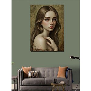 Kanvas Tablo Hüzünlü Kadın Portresi 50x70 cm