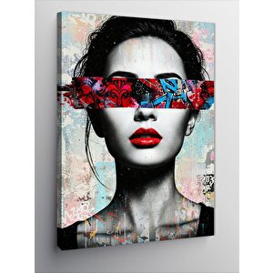 Kanvas Tablo Kırmızı Bantlı Kadın Portresi 70x100 cm