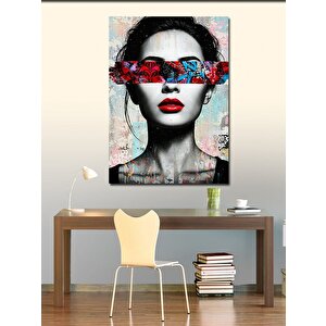 Kanvas Tablo Kırmızı Bantlı Kadın Portresi 70x100 cm