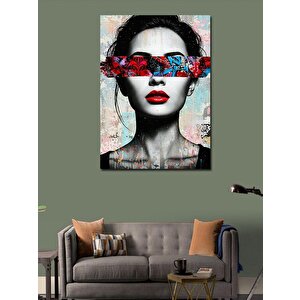 Kanvas Tablo Kırmızı Bantlı Kadın Portresi 70x100 cm