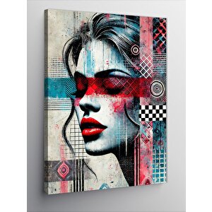Kanvas Tablo Sanatsal Kadın Portresi 100x140 cm