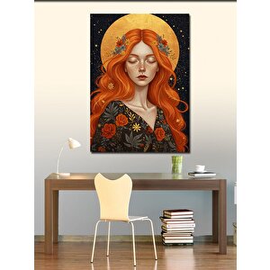 Kanvas Tablo Turuncu Saçlı Kadın Portresi 70x100 cm