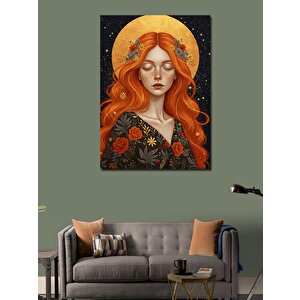 Kanvas Tablo Turuncu Saçlı Kadın Portresi 70x100 cm