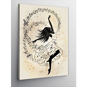 Kanvas Tablo Notaların Üzerinde Dansçı 50x70 cm