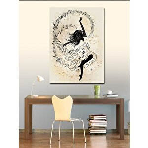 Kanvas Tablo Notaların Üzerinde Dansçı 50x70 cm