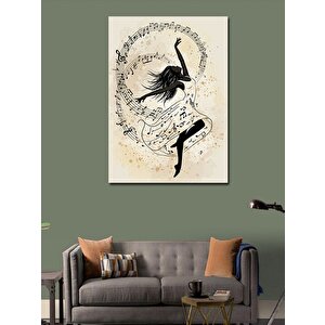 Kanvas Tablo Notaların Üzerinde Dansçı 70x100 cm