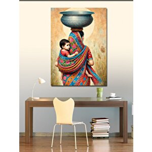 Kanvas Tablo Etnik Kadın Ve Çocuk 70x100 cm