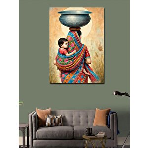 Kanvas Tablo Etnik Kadın Ve Çocuk 70x100 cm