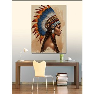 Kanvas Tablo Kızılderili Kadın Ve Zarafet 50x70 cm