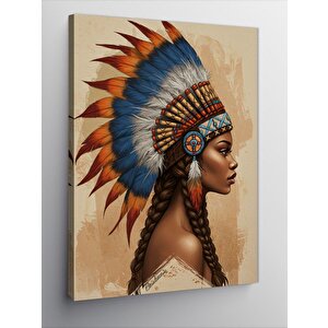 Kanvas Tablo Kızılderili Kadın Ve Zarafet 70x100 cm