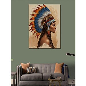 Kanvas Tablo Kızılderili Kadın Ve Zarafet 70x100 cm