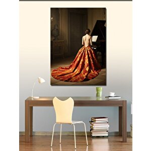 Kanvas Tablo Piyanolu Zarif Kadın 70x100 cm