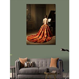 Kanvas Tablo Piyanolu Zarif Kadın 70x100 cm