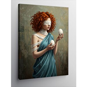 Kanvas Tablo Yumurta Taşıyan Kadın 50x70 cm
