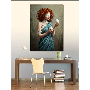 Kanvas Tablo Yumurta Taşıyan Kadın 50x70 cm