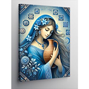 Kanvas Tablo Su Taşıyan Geleneksel Kadın 100x140 cm