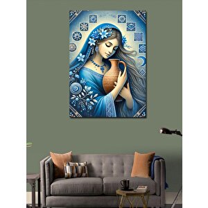 Kanvas Tablo Su Taşıyan Geleneksel Kadın 100x140 cm