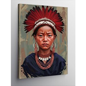 Kanvas Tablo Kabile Kadını Ve Geleneksel Zarafet 50x70 cm