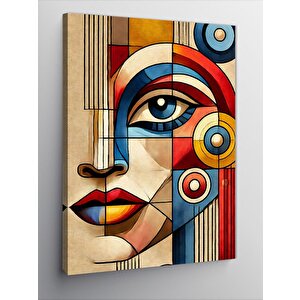 Kanvas Tablo Kübist Kadın Portresi 100x140 cm