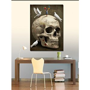 Kanvas Tablo Simgesel Kafatası Tasarımı 70x100 cm