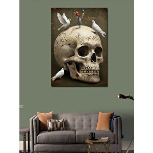 Kanvas Tablo Simgesel Kafatası Tasarımı 70x100 cm