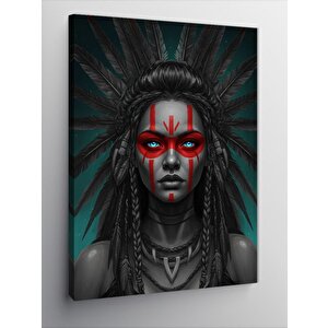 Kanvas Tablo Kızılderili Kadın Portresi 50x70 cm