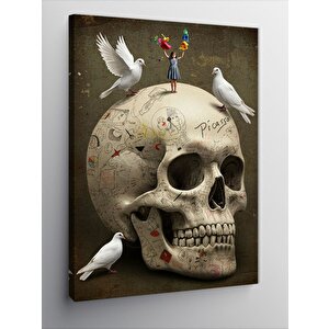 Kanvas Tablo Simgesel Kafatası Tasarımı 50x70 cm