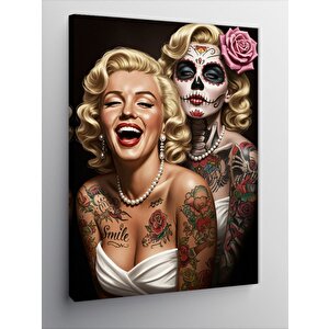 Kanvas Tablo Marilyn Monroe Ve Şeker Kafatası 100x140 cm