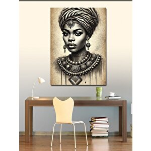 Kanvas Tablo Geleneksel Afrika Kadını Portresi 50x70 cm