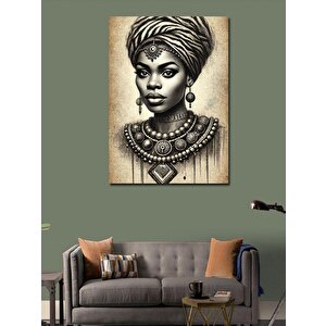 Kanvas Tablo Geleneksel Afrika Kadını Portresi 50x70 cm