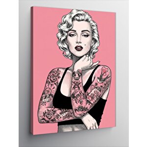 Kanvas Tablo Dövme Ve Retro Kadın 100x140 cm