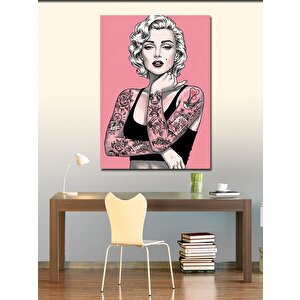 Kanvas Tablo Dövme Ve Retro Kadın 100x140 cm