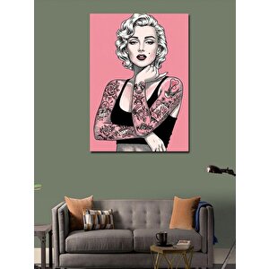 Kanvas Tablo Dövme Ve Retro Kadın 100x140 cm